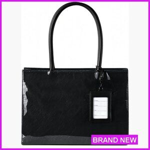 PVC Tote Bag Kraft Paper Hobo Purse Work Handbag Zipper Top Handle Weekend